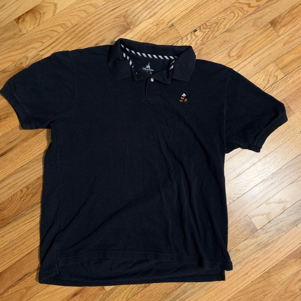 Walt Disney World Disney Parks Mickey Mouse Embroidered XL Black Cotton Polo - Picture 2 of 5